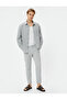 Fabric Trousers Slim Fit Elastic Waist Buttoned Pocket Detailed Layered Leg - 2