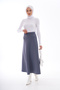 Women's Puff Scuba Hijab Flared Skirt Anthracite - 3