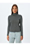 Metallic T-Shirt Stand Collar Long Sleeve Slim Fit - 3