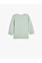 Raised Cat Printed Cotton Long Sleeve Sweatshirt - 2