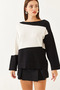 Women's Black Double Color Boat Neck Knitwear Sweater Tk231148 60251904 - 4
