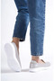 Women's Stone Gray White Memory Laceless Orthopedic Lightweight Comfortable Walking Mother's Daily Cloth Hajj Umrah Sports Shoes - 7