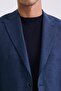 Dark Navy Slim Fit Mono Collar Linen Sports Jacket - 3