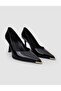 100% Genuine Leather Black Patent Leather Women's Heeled Shoes - 2