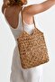 Mink Tote Bag Handmade Paper String Knitted Daily Shoulder Bag - Summer