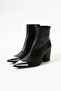 Genuine Leather Women's Black Boots - Toe Buckle - 4