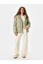 Inflatable Jacket with Hood, Zipper Pocket Detail, Snap Buttons - 2