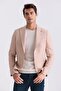 Beige Slim Fit Pointed Collar Summer Sports Jacket