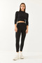 Women's Black Corded Label Detailed Top and Bottom Set 60251908 - 4