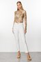 Modailgi Side Pocket Skinny Leg Trousers Ecru