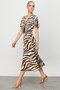 Modailgi Flounced Sleeve Midi Dress Orange - 5