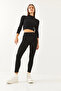 Women's Black Corded Label Detailed Top and Bottom Set 60251908 - 3