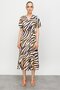 Modailgi Flounced Sleeve Midi Dress Orange - 4