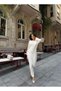 Women's Patterned Bell Sleeve Knit Dress - 2