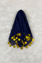 Large Size Chiffon Halay Handkerchief, 50X50Cm Navy Blue Gold 1 Piece, Bride Groom Wedding Henna Promise Circumcision Bride - 7
