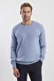 Blue Slim Fit Crew Neck Knitwear Sweater