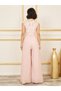 Lace Detail Mesh Insert Wide Leg Jumpsuit - 5