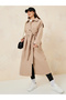 Oversized Solid Belted Midi Coat