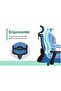 Ergonomic Adjustable Office Chair - Lumbar Support, Adjustable Armrests, Chrome Base, Blue - 3