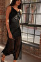 Black Stone Print Detailed Tulle Maxi Evening Homecoming Dress Tpraw25El00046 - 3