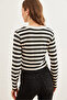Women's Thick Striped Black V-Neck Soft Touch Flexible Blouse Blz- 19002767 - 5