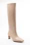 Beige Women's Thin Heeled Boots 
 Takaw25Cz00002 - 2