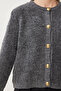 Women's Anthracite Boucle Knitwear Jacket Cardigan YY00117 - 3