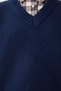 Women's Navy Blue V-Neck Knitwear Sweater Pf00099 - 5