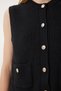 Women's Black Stylish Buttoned Knitwear Vest with Pockets Ki̇00109 - 5