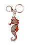 Orange Crystal Stone Seahorse Keychain
