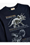 T-Shirt Dinosaur Printed Long Sleeve Crew Neck Cotton - 8