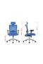 Ergonomic Adjustable Office Chair - Lumbar Support, Adjustable Armrests, Chrome Base, Blue - 5