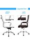 Mid-Back Office Chair, Padded PU Leather, Adjustable Height, 280 lbs Capacity (Brown) - 5
