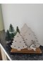 Nordic Design Illuminated White Christmas Tree with Deer Wooden Coffee Corner Table Decoration - 4