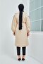 Waist Tied Cream Balloon Arm Trench - 3