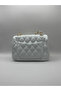 Quilted Patterned Women's Hand and Shoulder Bag with Chain Strap (Small Size) - 4
