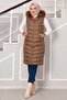 Hooded Puffer Vest Brown - 4
