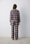 Cotton Halie Checked Anthracite Shirt Pants Pajama Set - 5