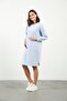 Maternity Breastfeeding Detailed Pocket Soft Textured Thessaloniki Regular Fit Dress Light Blue - 4