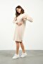 Maternity Breastfeeding Detailed Pocketed Soft Textured Thessaloniki Regular Fit Dress Cream - 6