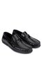 Men's Genuine Leather Black Opening Loafer Shoes - 2