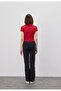 Women's Polo Neck Red T-shirt - 2