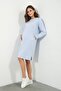 Maternity Breastfeeding Detailed Pocket Soft Textured Thessaloniki Regular Fit Dress Light Blue - 5