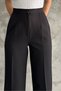 Women's New Season High Waist Classic Black Fabric Trousers - 7
