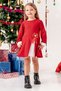 Girl's Christmas Dress with Bow Detail - 3