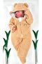 Hooded Zippered Plush Fleece Baby Rompers Teddy Bear Sleeping Bag - 3