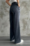 Anthracite Waist Elastic Wide Leg Pocket Trousers - 3