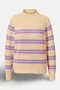 Women Stripe Knitted Sweater, Cream - 3