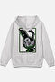 Bong Astronaut Back Printed Oversize Hooded Sweatshirt Ecru Hoodie H1198