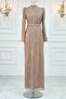 Gold Hijab Lidya Evening Dress